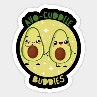 Funny and Cute Avocado Buddies Sticker